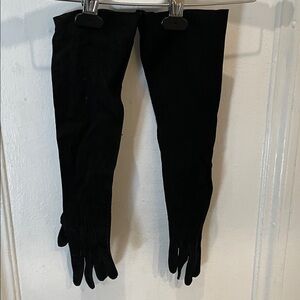 Donna Karan suade Elegant Black Long Gloves